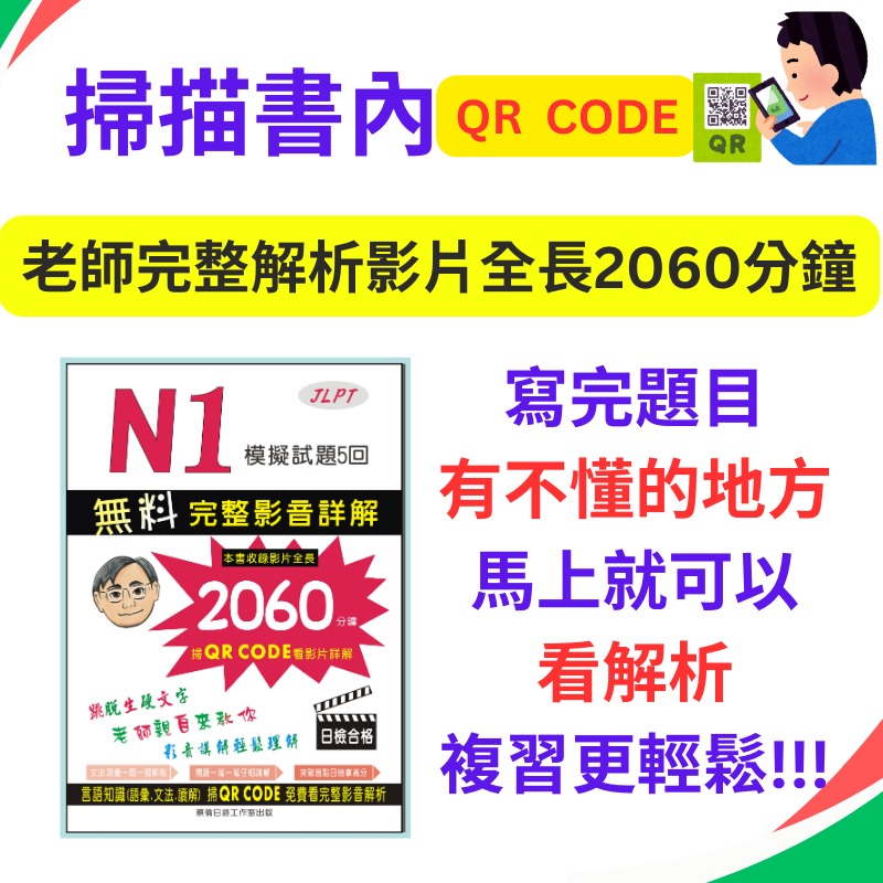 日檢N1模擬試題5回完整影音解析